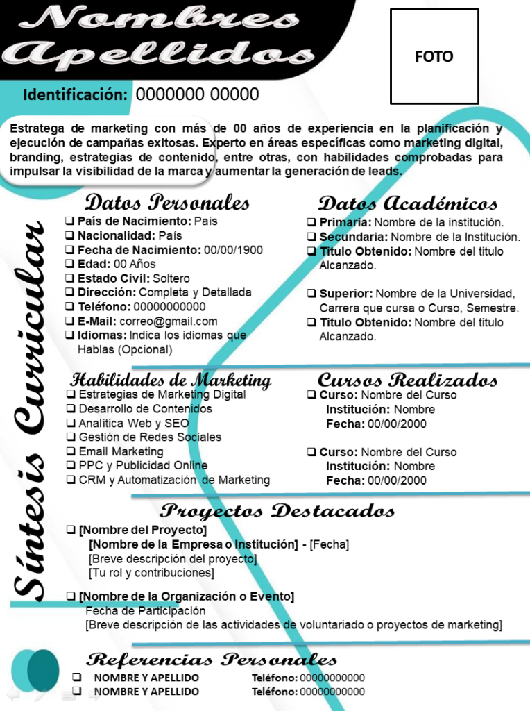 SINTESIS CURRICULAR PARA MARKETER 1