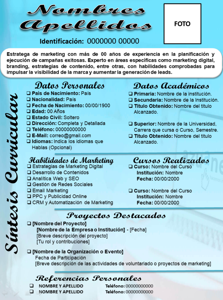 SINTESIS CURRICULAR PARA MARKETER 2